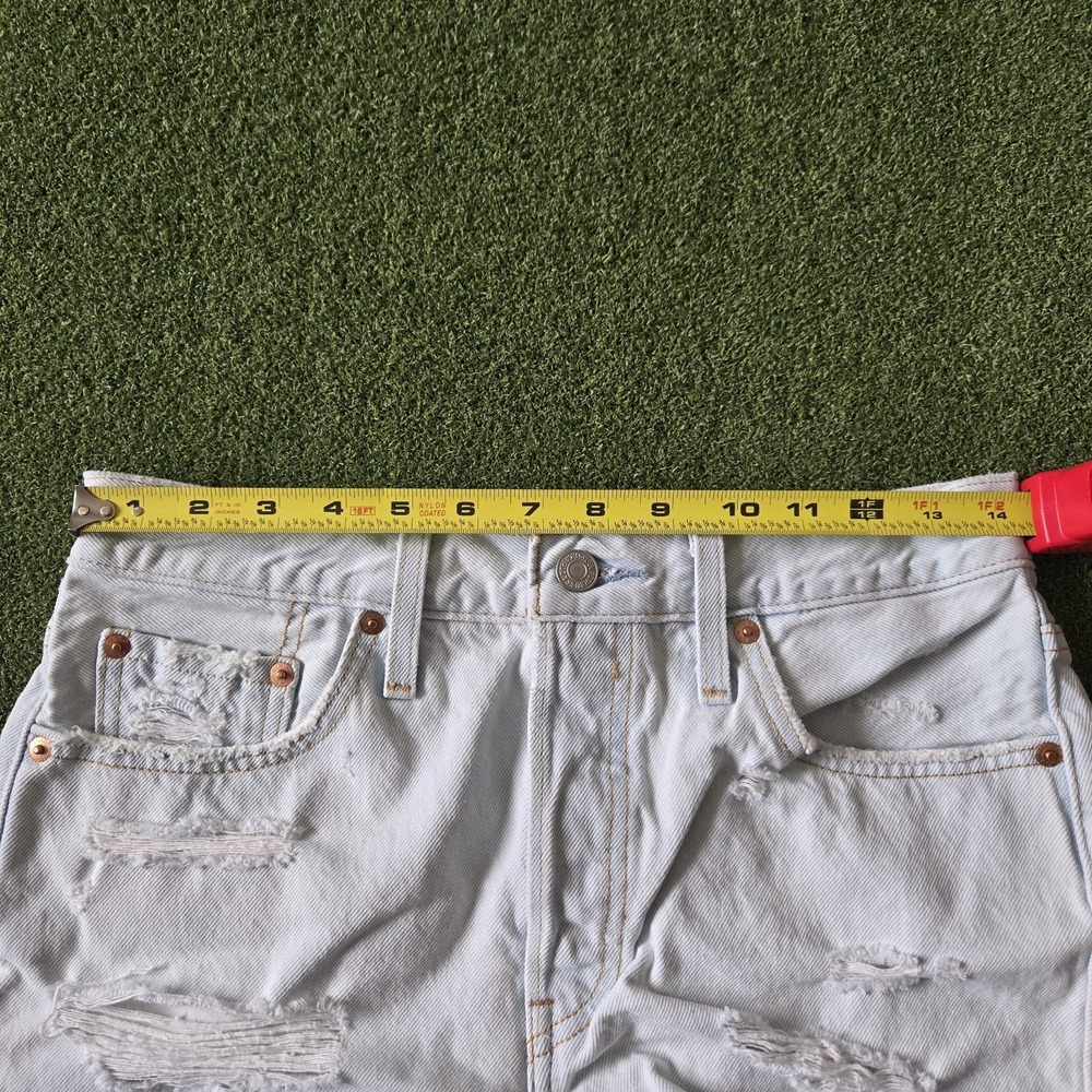 Levi's 501 High Rise Cutoff Distressed Button Fly Shorts Denim Women's Size 28 - Picture 11 of 12